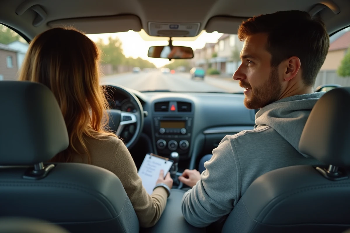 Conducteur et passagers discutant du partage des frais d'essence à l'intérieur d'une voiture
